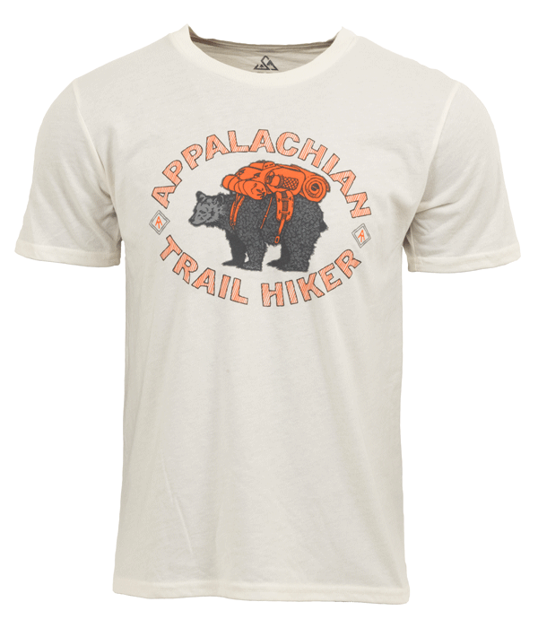 Appalachian Trail AT Mens Unisex bearpacker t-shirt eggshell organic cotton recycled polyester made in the usa