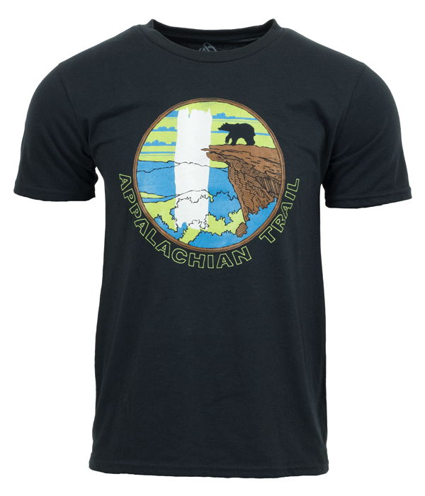 Appalachian Trail AT Mens Unisex Mcafee's Blaze t-shirt shadow organic cotton recycled polyester made in the usa