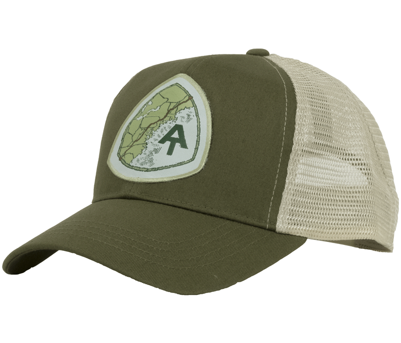 Appalachian Trail AT Trucker Hat green organic cotton recycled polyester made in the usa