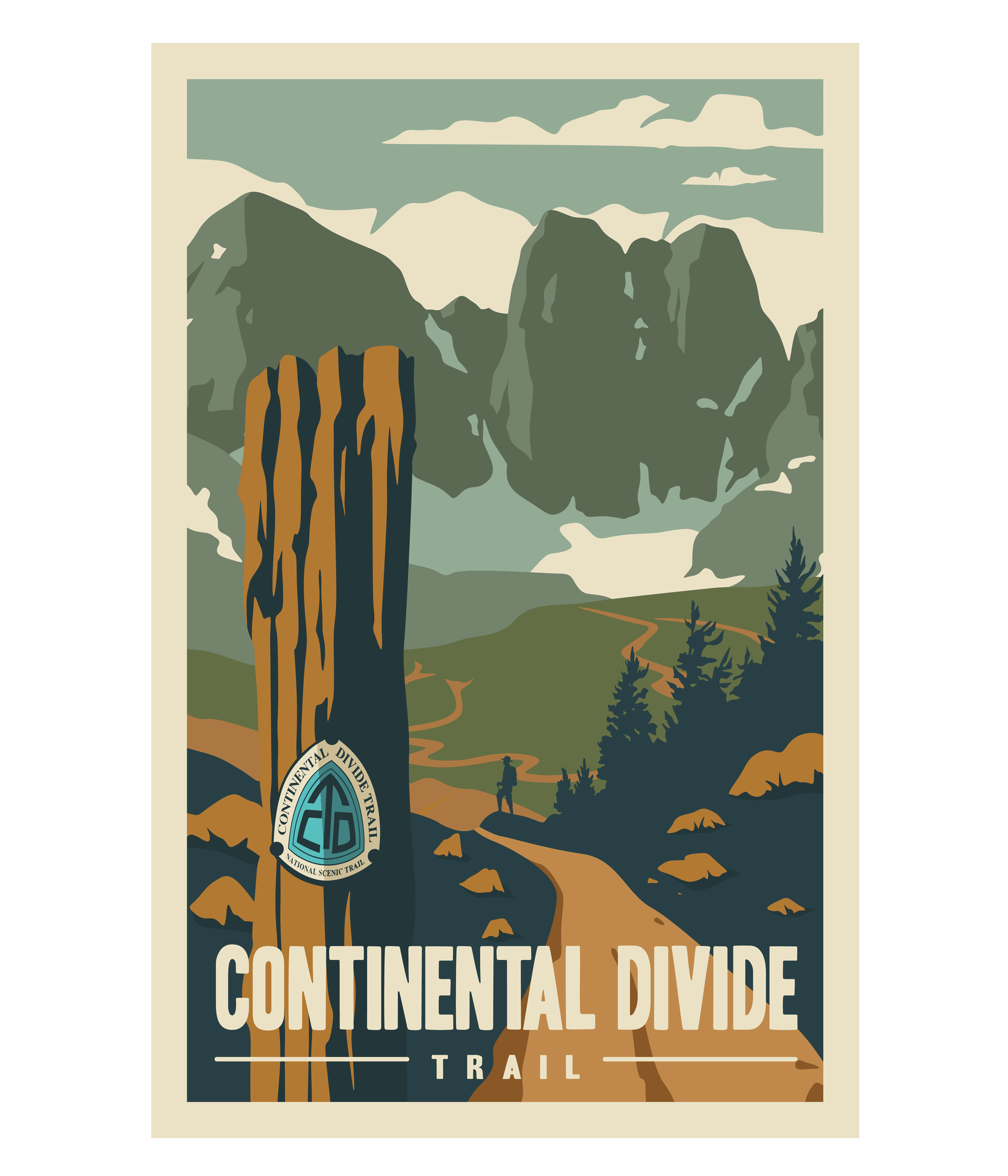continental divide trail cdt poster print