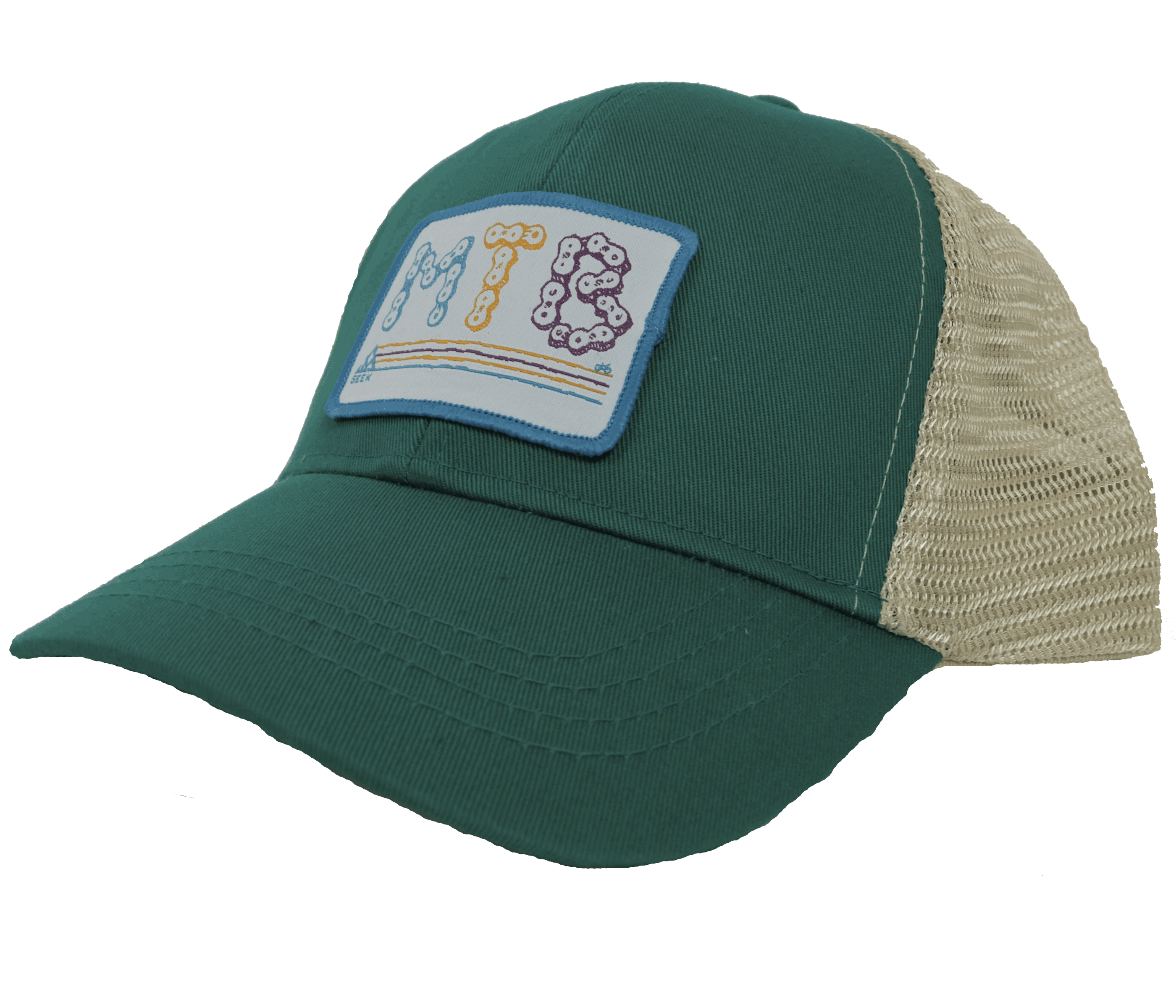 mtb mountain bike trucker hat emerald