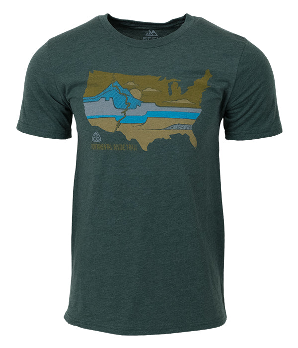 Mens Continental Divide Trail "United Landscapes" t-shirt green CDT