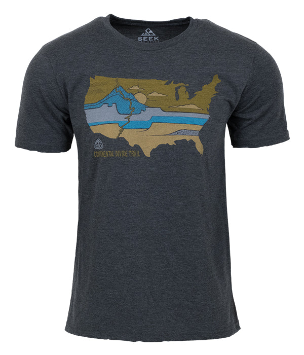 Mens Continental Divide Trail "United Landscapes" t-shirt grey CDT