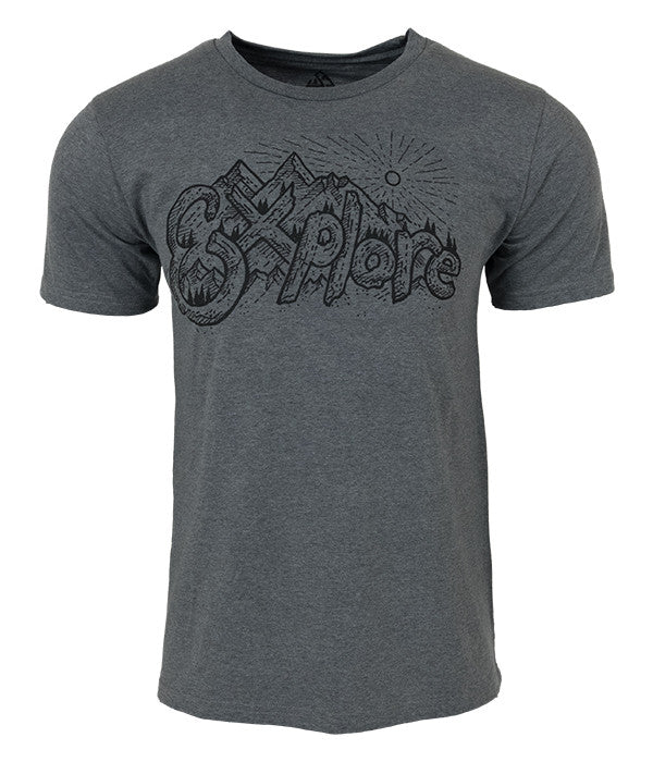 Mens Seek Dry Goods outdoor artist series "explore" t-shirt grey