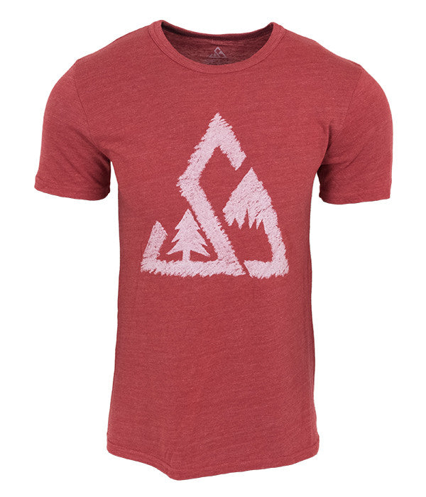 Mens Seek Dry Goods outdoor artist series "chalked up" tri blend t-shirt brown