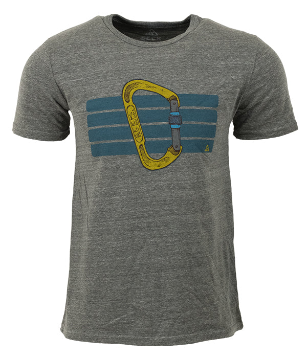 Mens Seek Dry Goods outdoor artist series "climb on" tri blend t-shirt grey