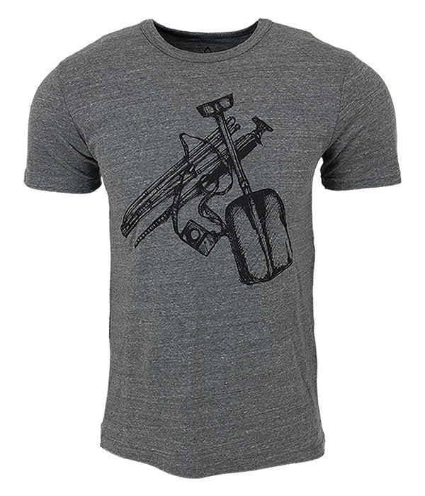 Mens Seek Dry Goods outdoor artist series "safety check" t-shirt grey
