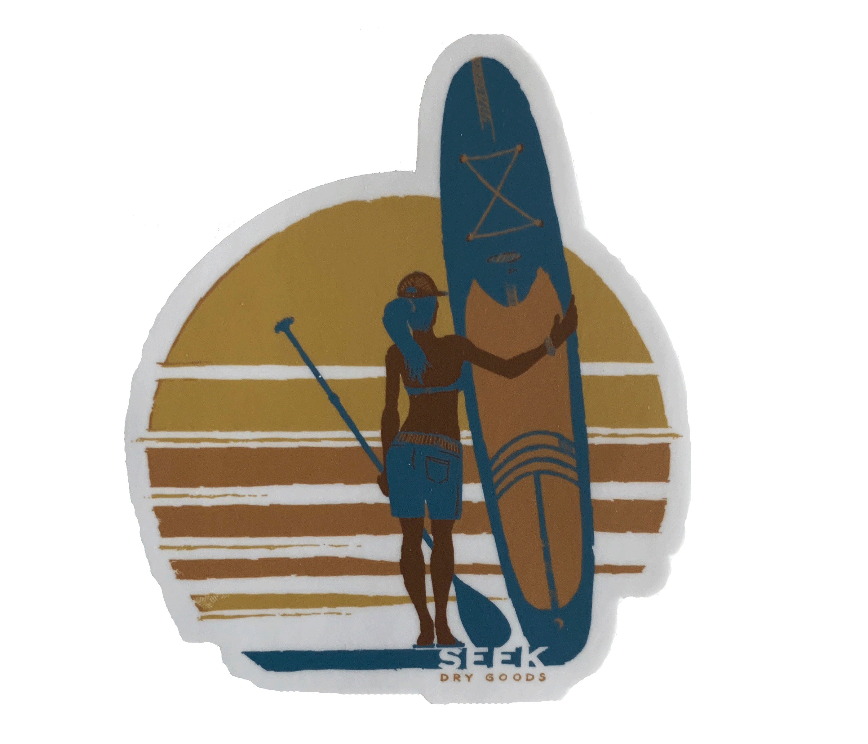 sunset sup stand up paddle board sticker