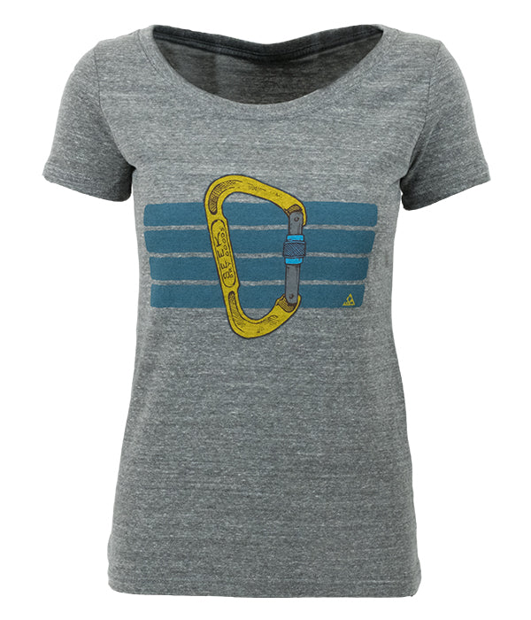 Womens Seek Dry Goods outdoor artist series "climb on" t-shirt grey
