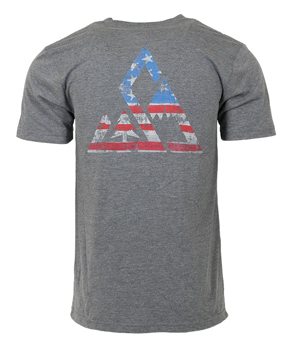 Mens Seek Dry Goods outdoor artist series "home of the brave" back t-shirt grey