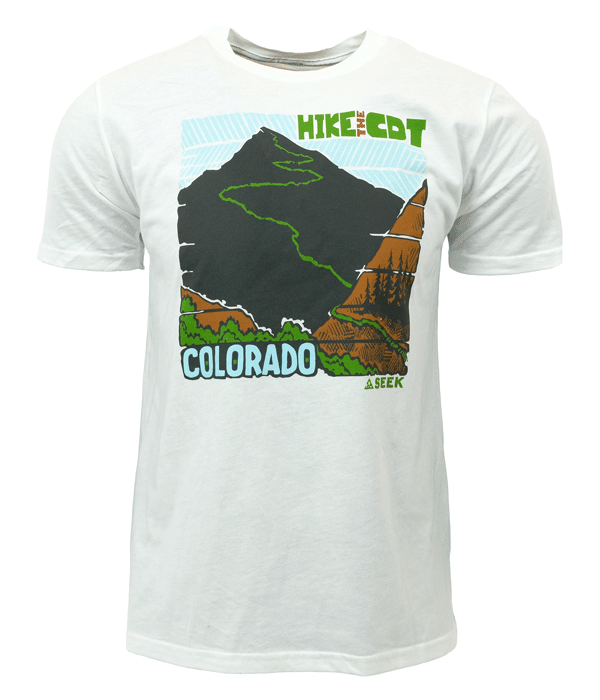 Mens Continental Divide Trail "CDT Colorado" t-shirt white