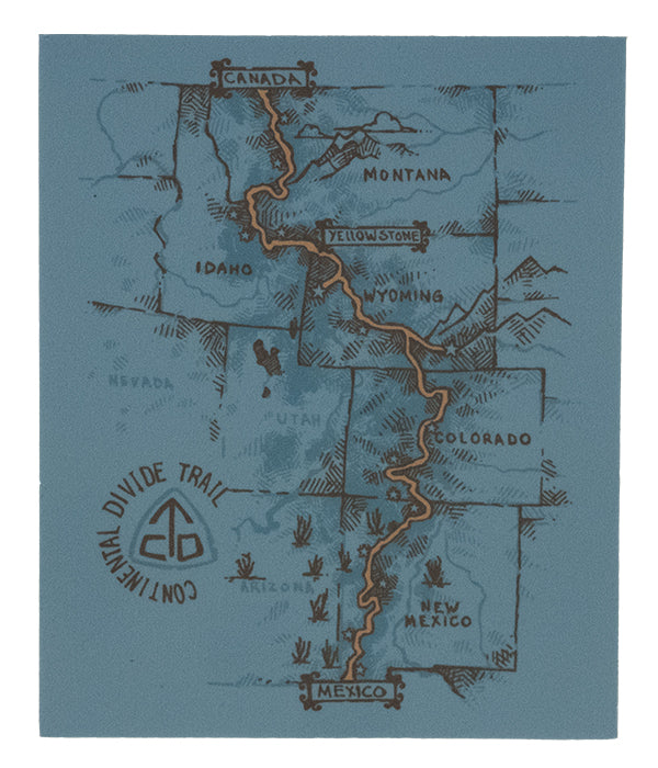 Continental Divide Trail - CDT - Trail Map - Sticker