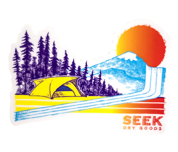 Seek Dry Goods "Throwback Camper" outdoor adventure sticker