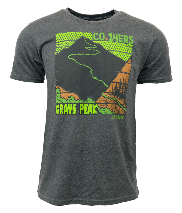 unisex grays peak colorado 14ers organic and recycled t-shirt