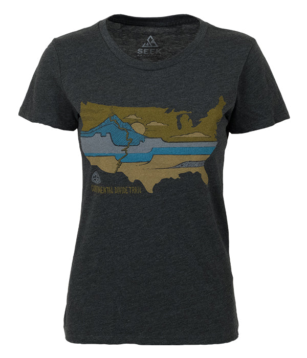 Womens Continental Divide Trail "United Landscapes" t-shirt grey CDT