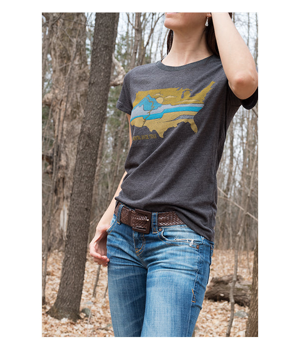 Womens Continental Divide Trail "United Landscapes" t-shirt grey CDT lifestyle