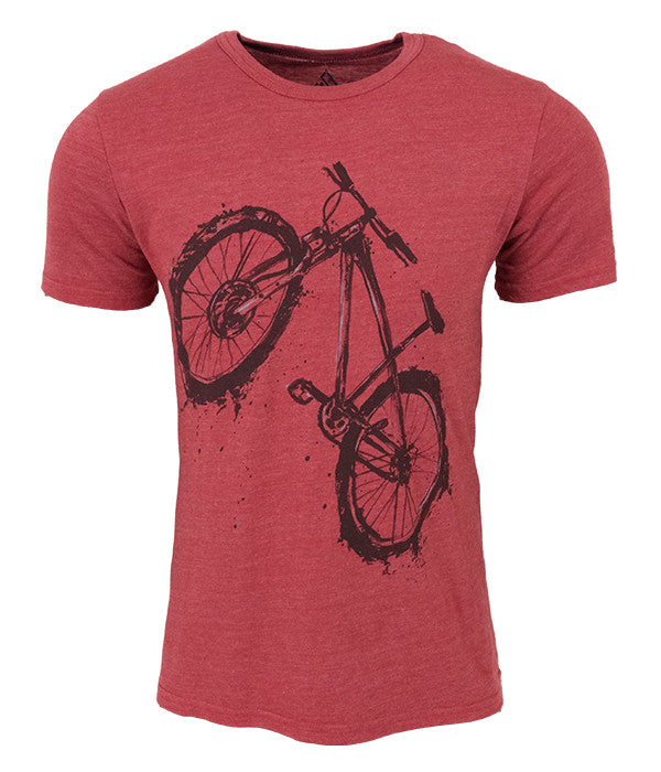 Mens Seek Dry Goods outdoor artist series "mudder" tri blend t-shirt red