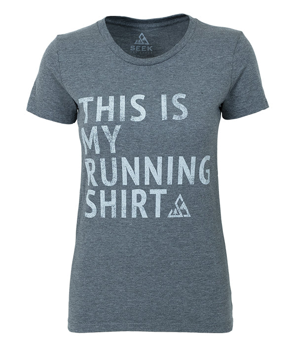 Womens Seek Dry Goods outdoor artist series "my running shirt" t-shirt grey